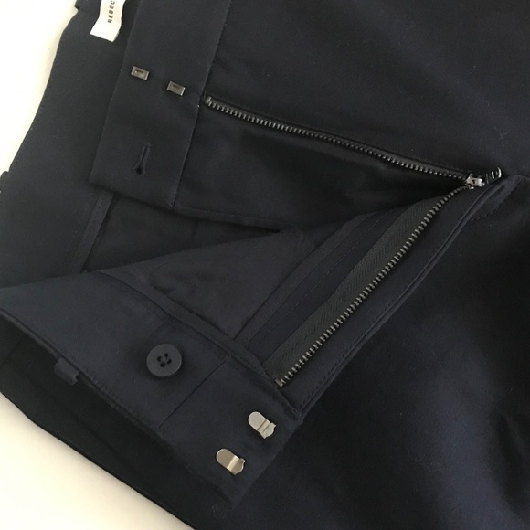 REBECCA TAYLOR Chino Wide Leg Pants Flare Cropped Cotton Blue Women’s Size 8 - Picture 7 of 16